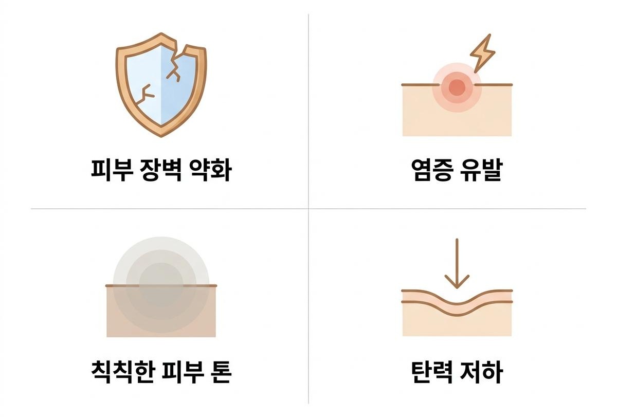 결혼 준비 중 나타나는 피부 트러블 요약, 북가좌동결혼피부트러블한의원 피부 장벽 약화 · 염증 유발 · 칙칙한 피부 톤 · 탄력 저하