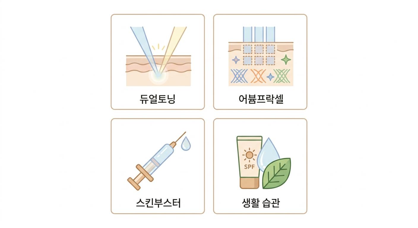레이저토닝 시너지 효과를 위한 복합 시술, 가좌역피부재생한의원 | 듀얼토닝 · 어븀프락셀 · 스킨부스터 · 생활 습관