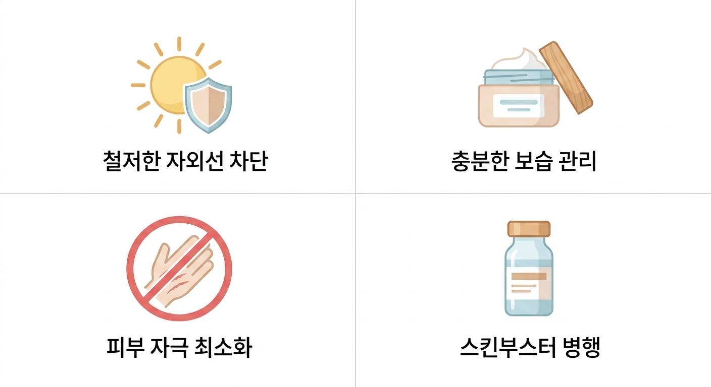 색소침착 레이저 시술 후 효과적인 사후 관리법, 성산동염증후색소침착한의원 | 철저한 자외선 차단 · 충분한 보습 관리 · 피부 자극 최소화 · 스킨부스터 병행
