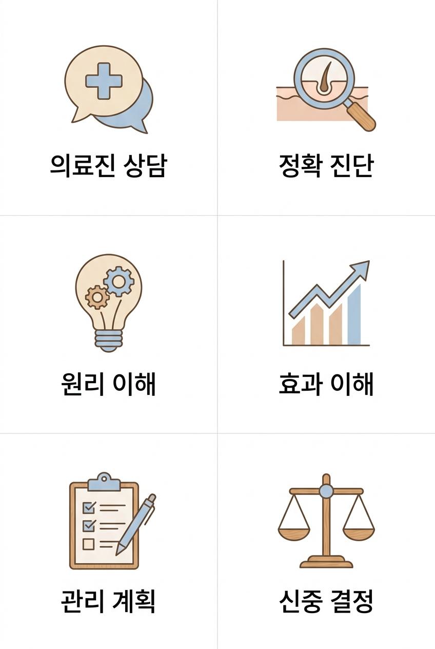건강한 피부를 위한 PDRN 스킨부스터 현명한 선택 가이드, 성산동피부탄력클리닉 의료진 상담 · 정확 진단 · 원리 이해 · 효과 이해 · 관리 계획 · 신중 결정