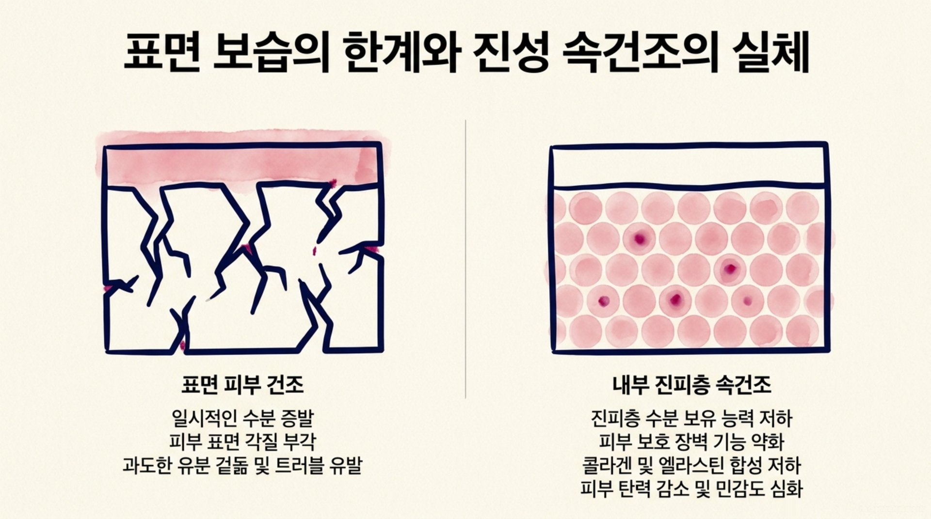 북가좌동 한의원 표면 보습의 한계와 진성 속건조의 실체 안내 이미지