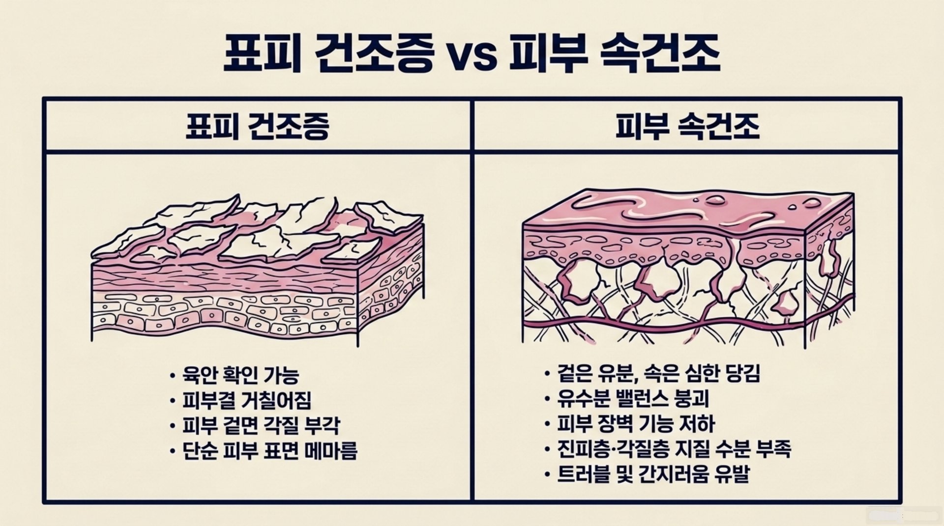 북가좌동 한의원 표피 건조증 vs 피부 속건조 안내 이미지