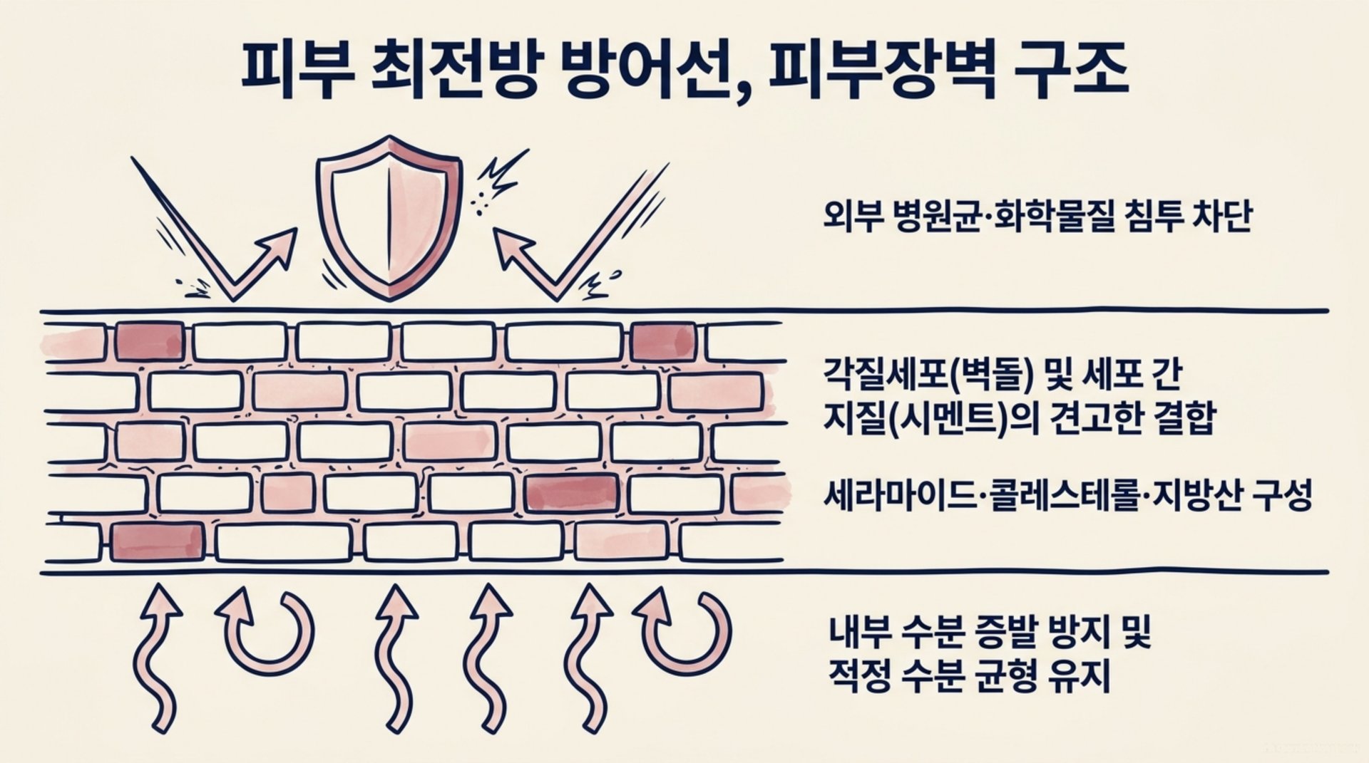북가좌동 한의원 피부 최전방 방어선, 피부장벽 구조 안내 이미지