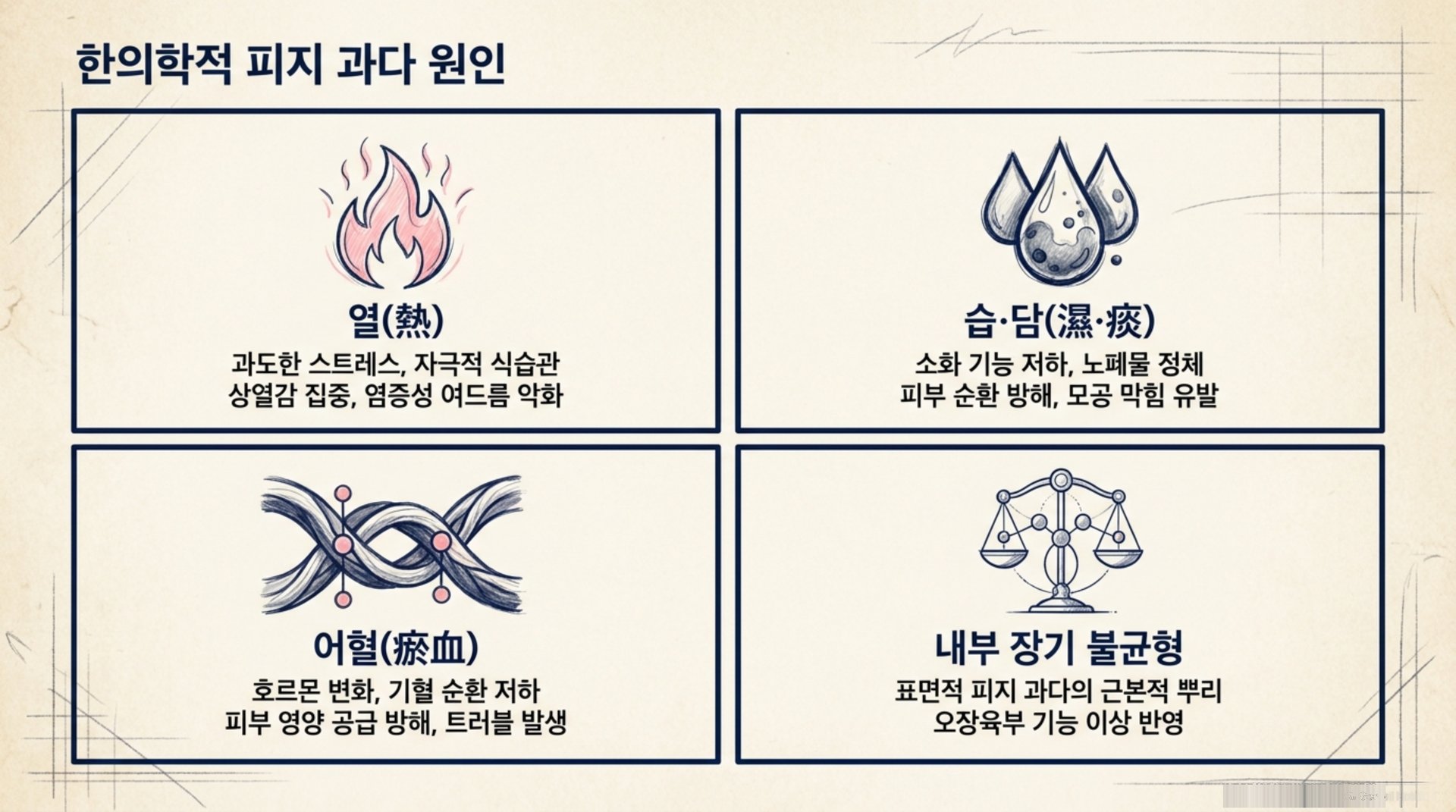북가좌동 한의원 한의학적 피지 과다 원인 안내 이미지