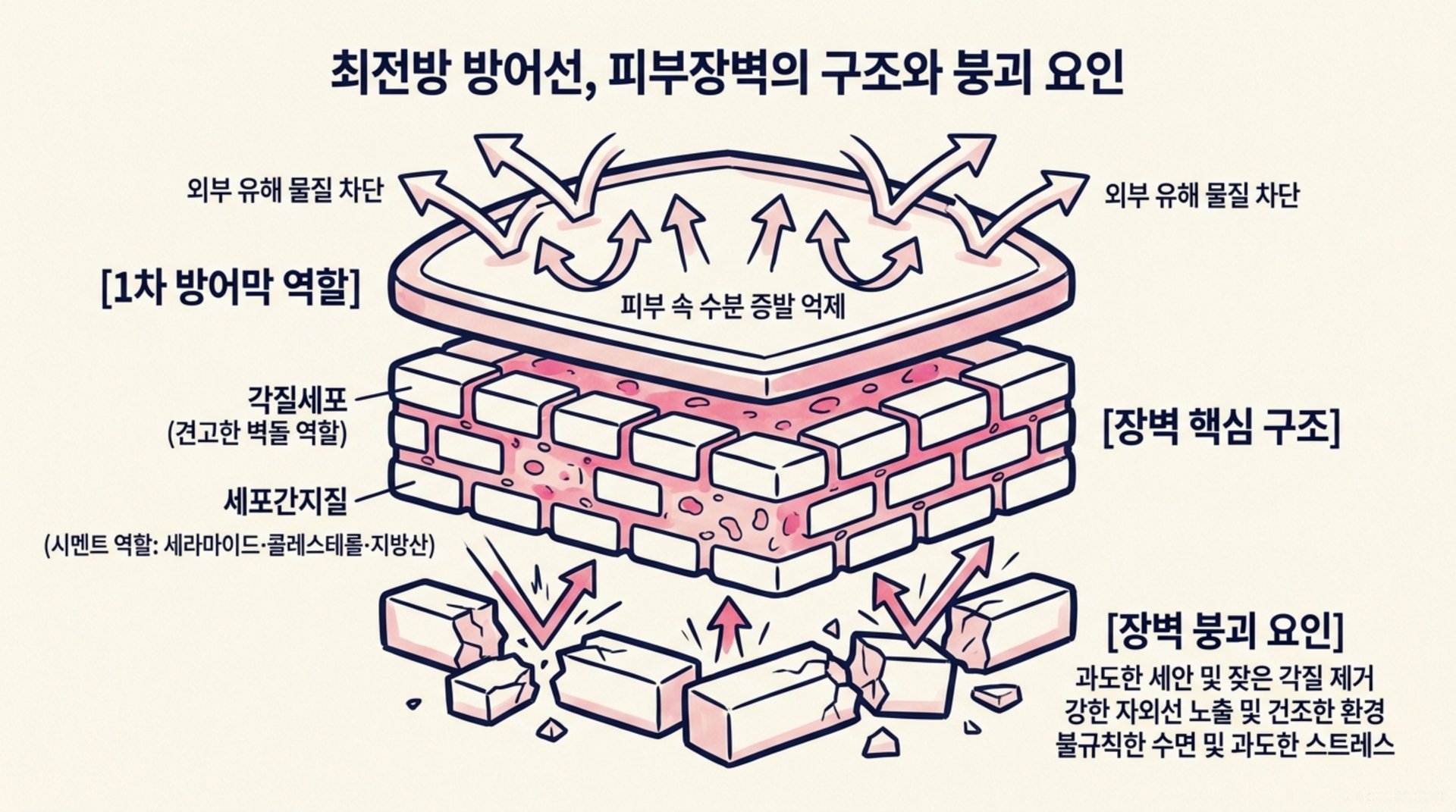 북가좌동 한의원 최전방 방어선, 피부장벽의 구조와 붕괴 요인 안내 이미지