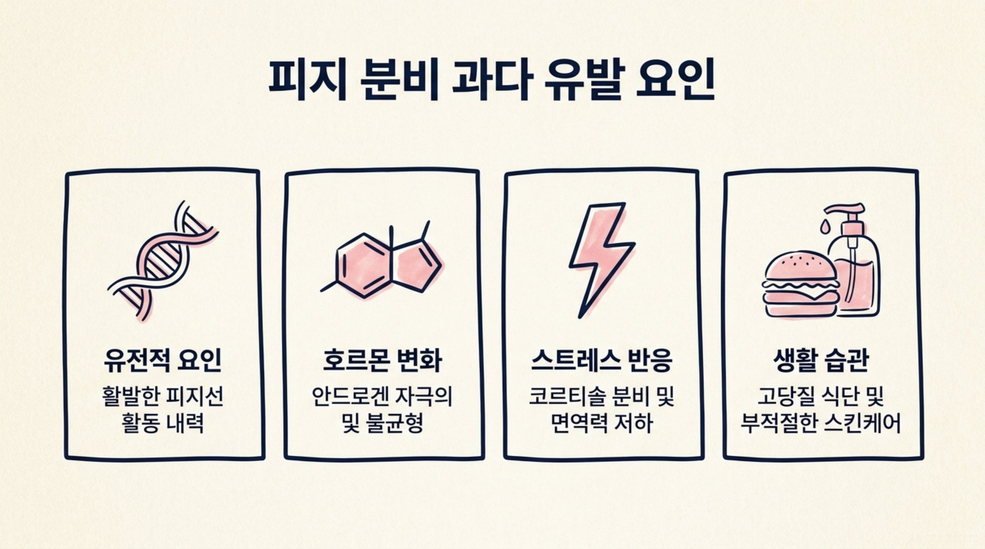 북가좌동 한의원 피지 분비 과다 유발 요인 안내 이미지