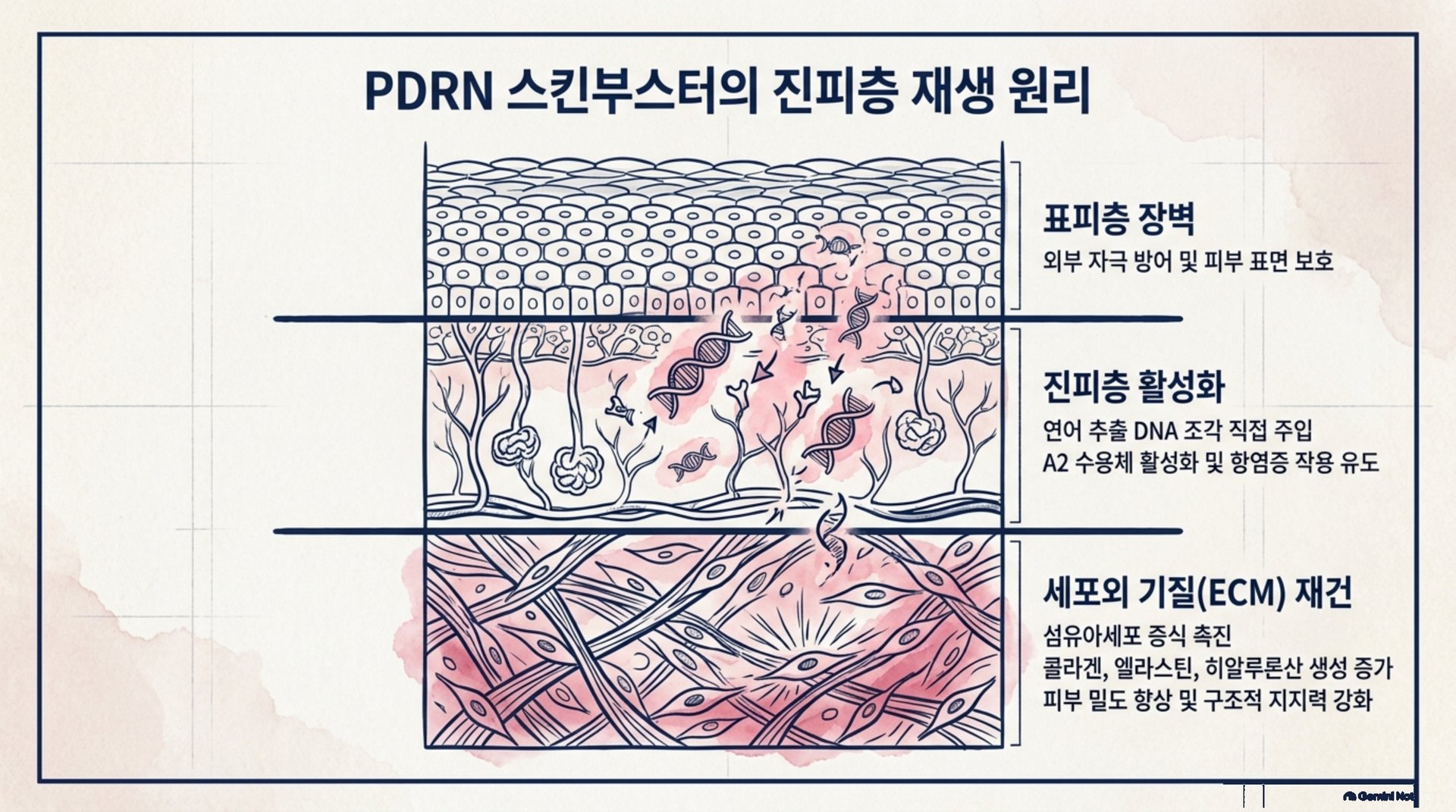 북가좌동 한의원 PDRN 스킨부스터의 진피층 재생 원리 안내 이미지