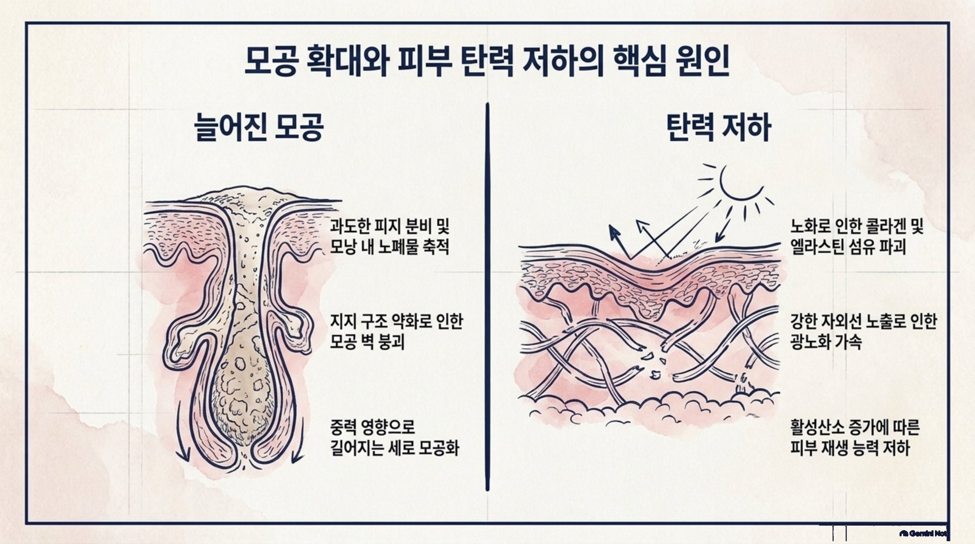 서대문구 한의원 모공 확대와 피부 탄력 저하의 핵심 원인 안내 이미지