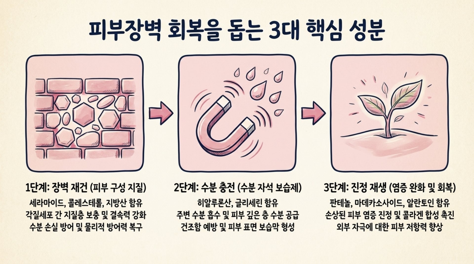 남가좌동 한의원 피부장벽 회복을 돕는 3대 핵심 성분 안내 이미지