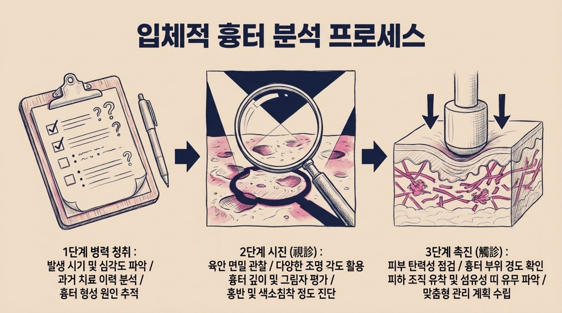 남가좌동 한의원 입체적 흉터 분석 프로세스 안내 이미지