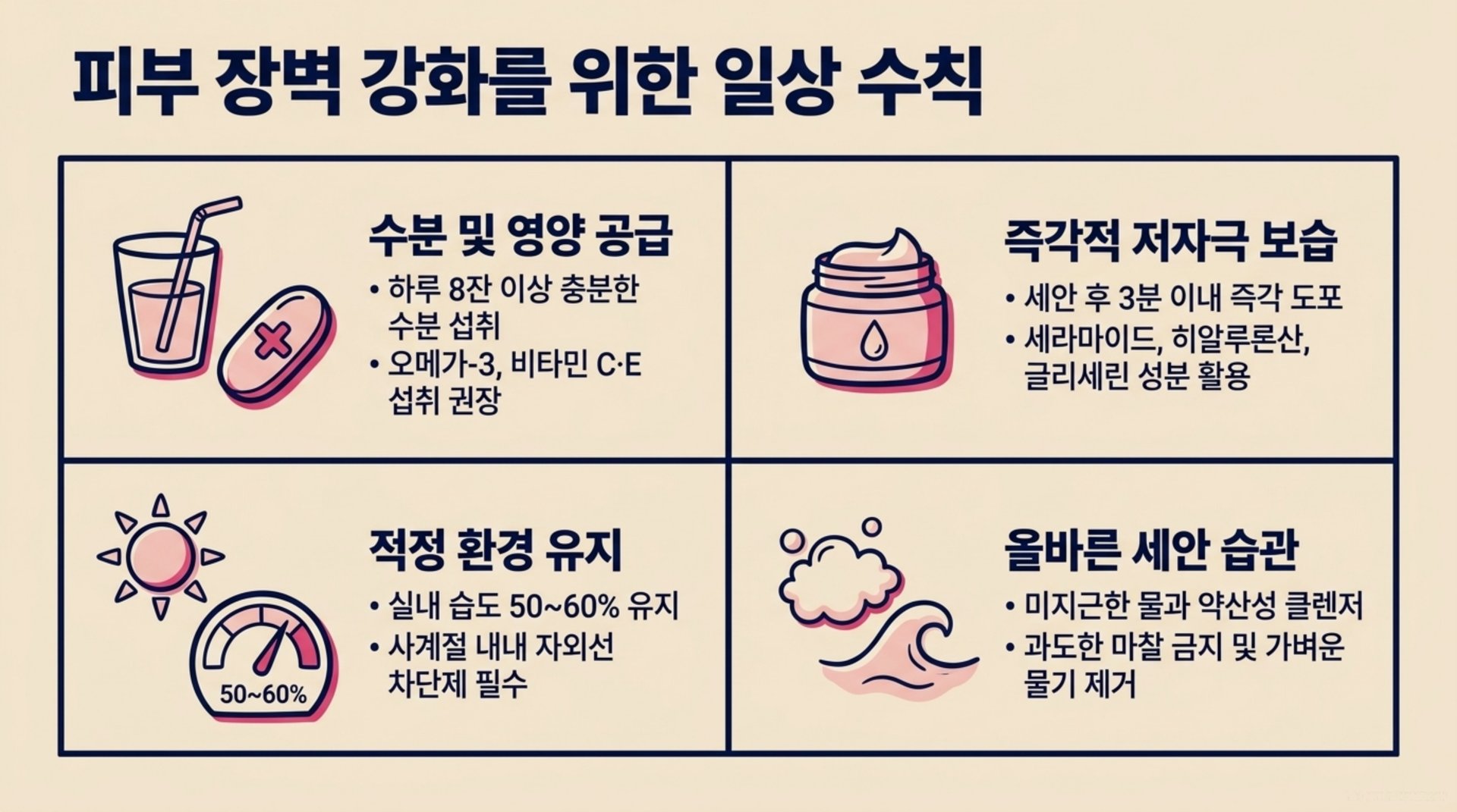 북가좌동 한의원 피부 장벽 강화를 위한 일상 수칙 안내 이미지