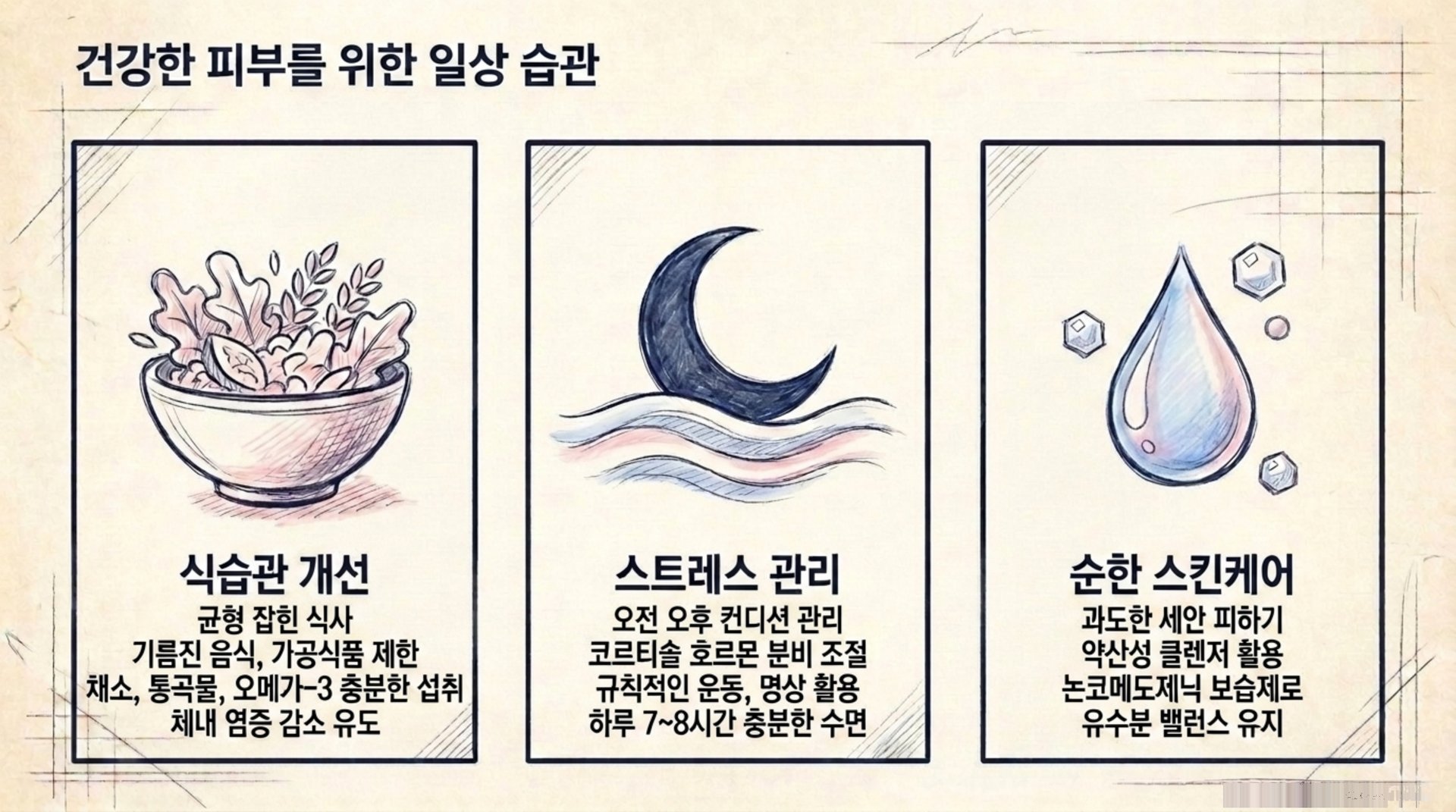 북가좌동 한의원 건강한 피부를 위한 일상 습관 안내 이미지