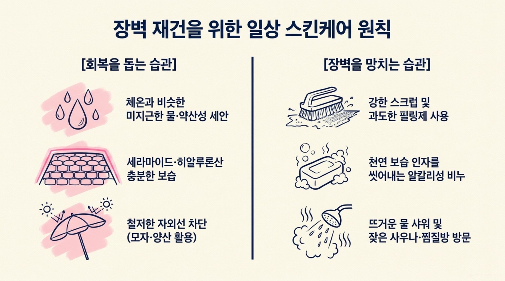북가좌동 한의원 장벽 재건을 위한 일상 스킨케어 원칙 안내 이미지