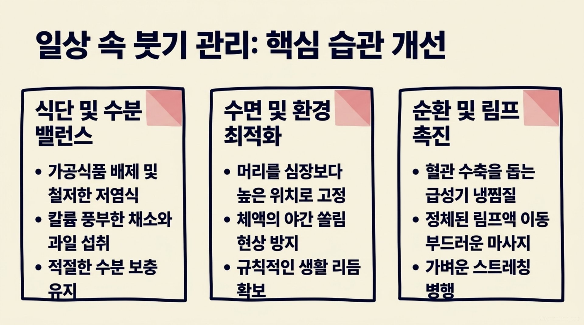 북가좌동 한의원 일상 속 붓기 관리: 핵심 습관 개선 안내 이미지