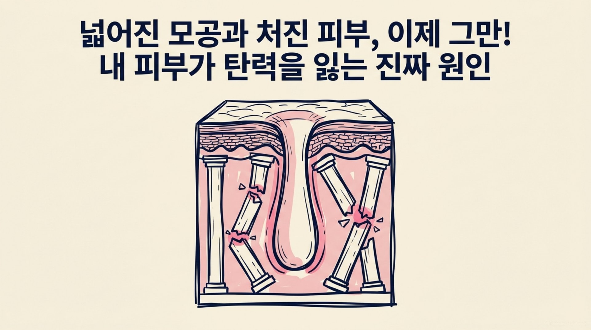 남가좌동 한의원 넓어진 모공과 처진 피부, 이제 그만! 내 피부가 탄력을 잃는 진짜 원인 안내 이미지