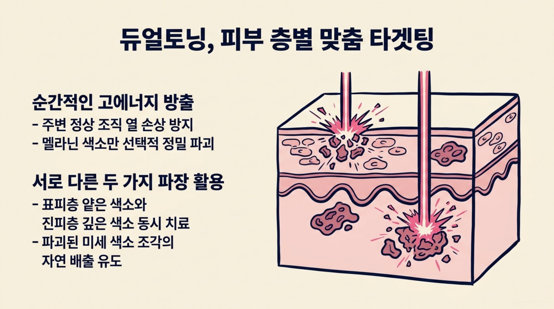 북가좌동 한의원 듀얼토닝, 피부 층별 맞춤 타겟팅 안내 이미지