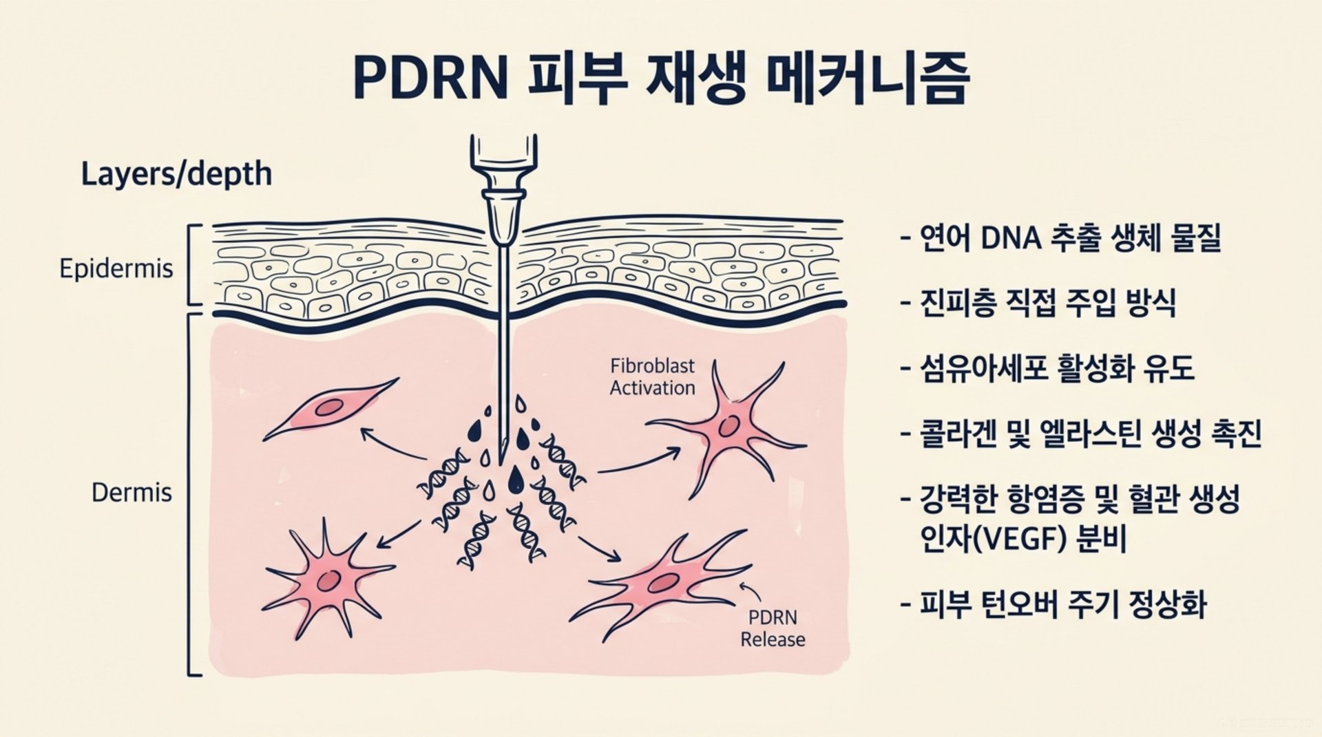 북가좌동 한의원 PDRN 피부 재생 메커니즘 안내 이미지