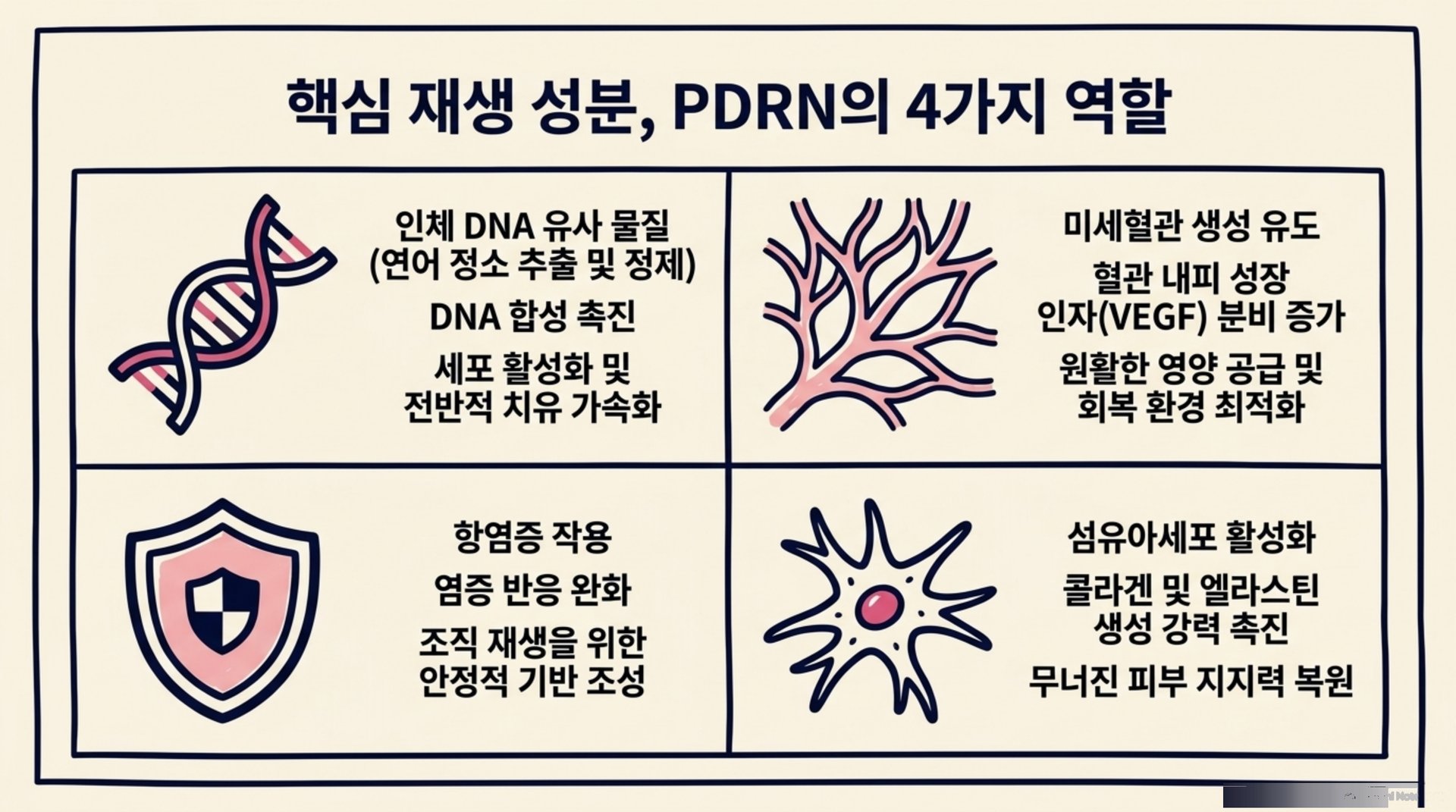 서대문구 한의원 핵심 재생 성분, PDRN의 4가지 역할 안내 이미지