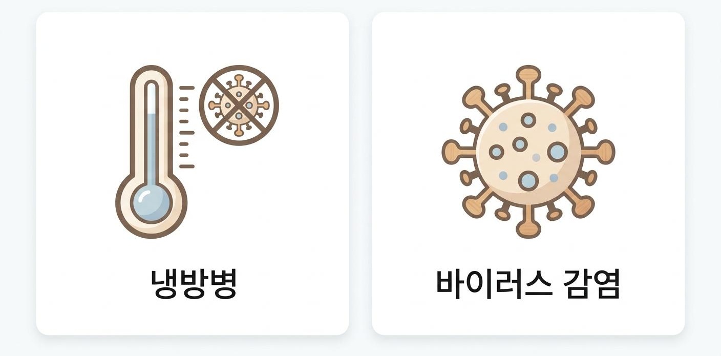 냉방병과 여름 감기의 핵심 차이점, 북가좌동냉방병 증상한의원 냉방병 · 바이러스 감염