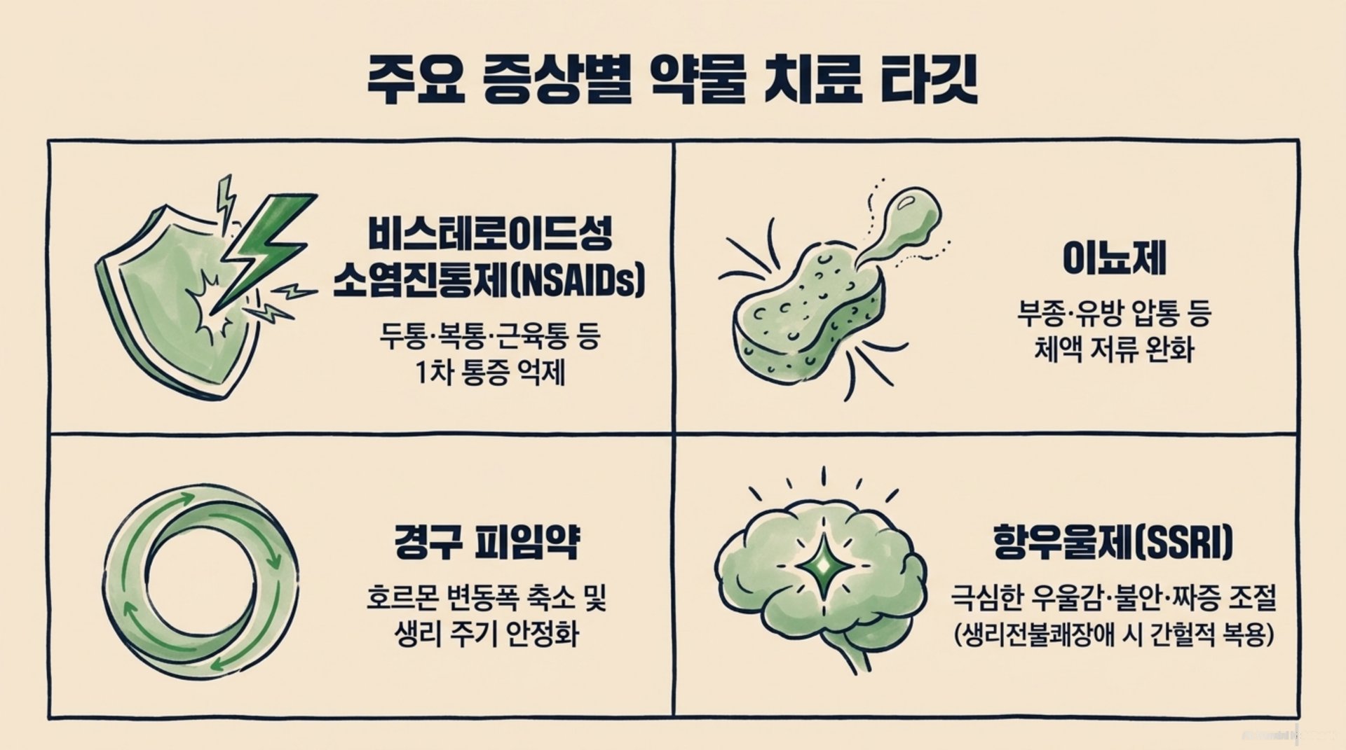 서대문구 한의원 주요 증상별 약물 치료 타깃 안내 이미지