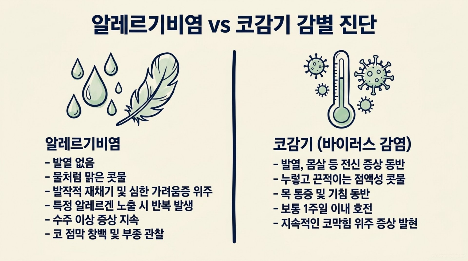 서대문구 한의원 알레르기비염 vs 코감기 감별 진단 안내 이미지