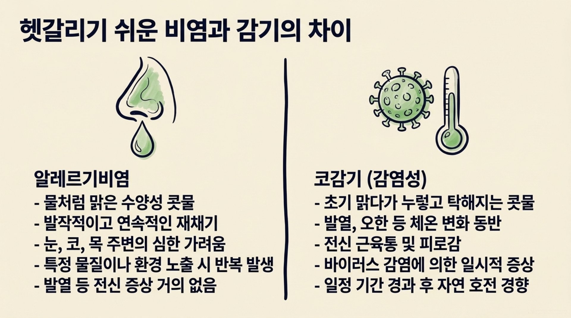 서대문구 한의원 헷갈리기 쉬운 비염과 감기의 차이 안내 이미지