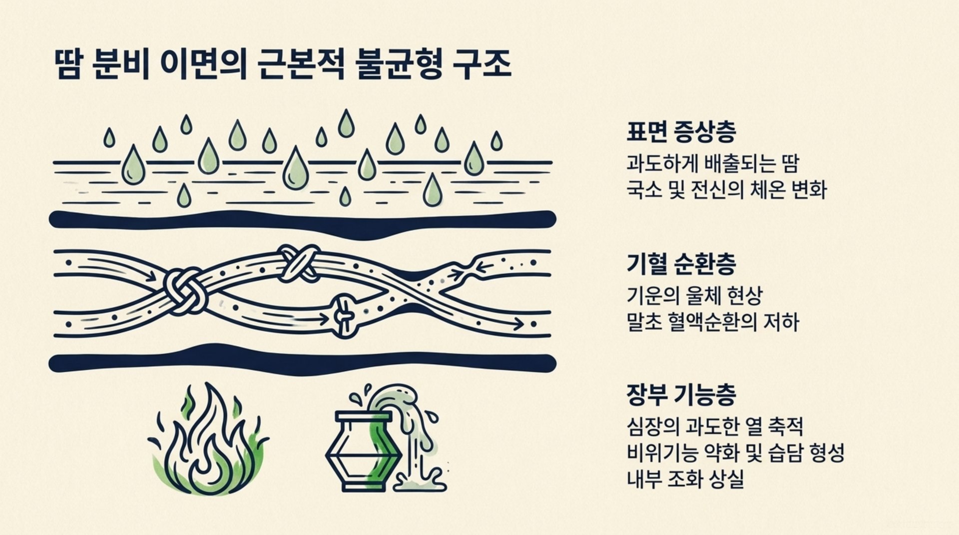 남가좌동 한의원 땀 분비 이면의 근본적 불균형 구조 안내 이미지