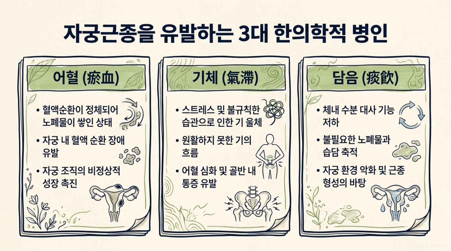 남가좌동 한의원 자궁근종을 유발하는 3대 한의학적 병인 안내 이미지