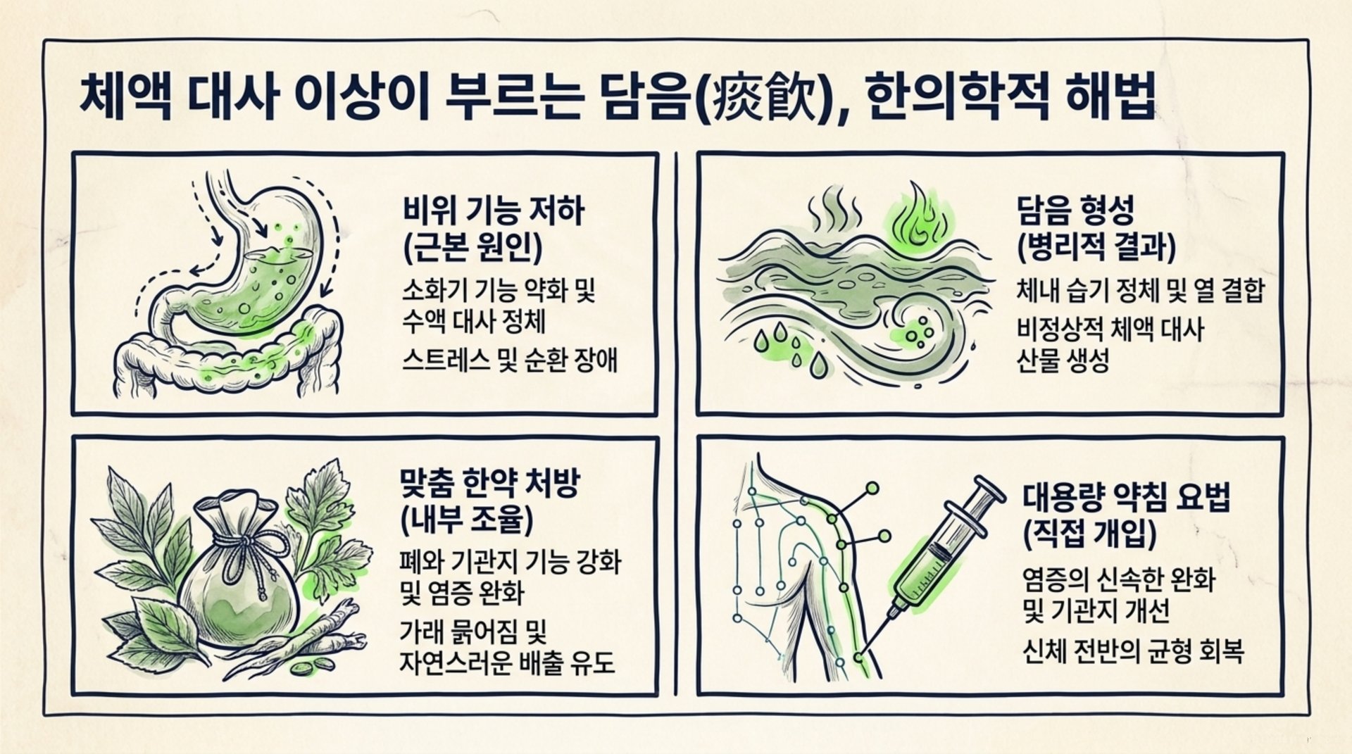 북가좌동 한의원 체액 대사 이상이 부르는 담음(痰飲), 한의학적 해법 안내 이미지