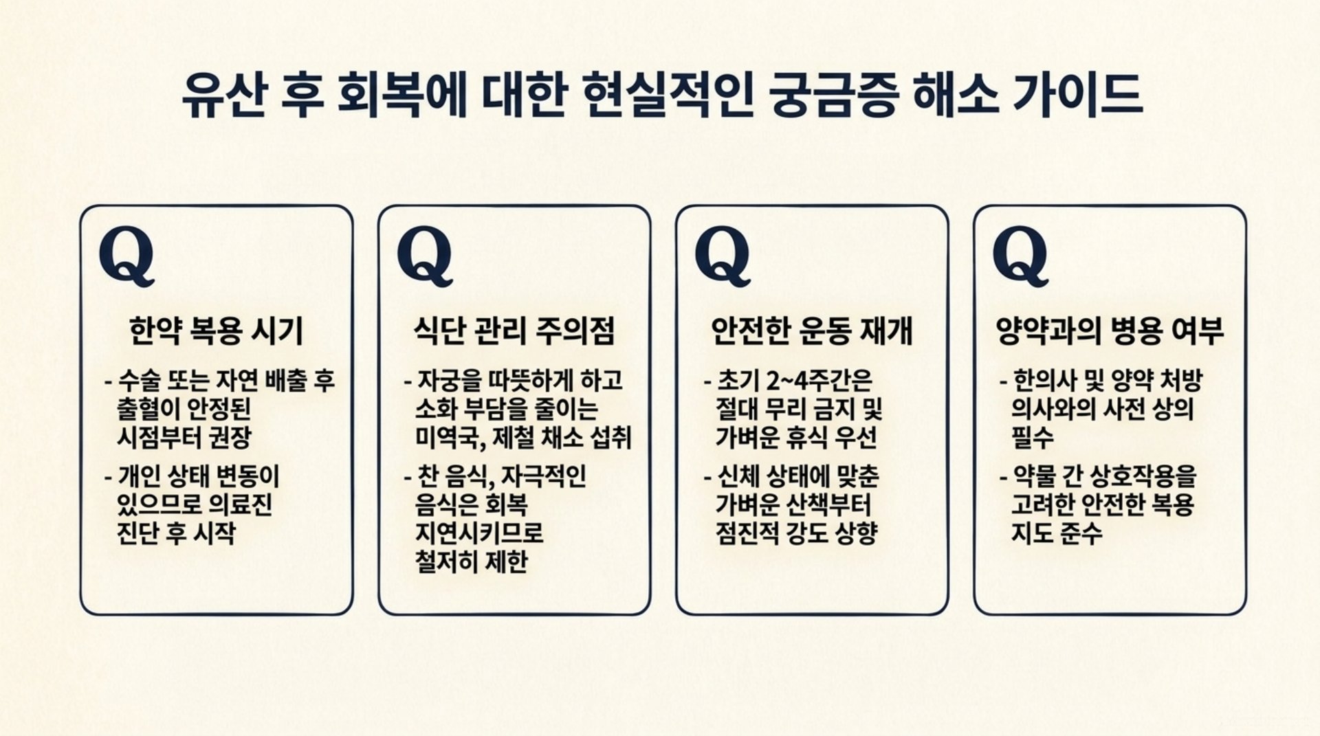 서대문구 한의원 유산 후 회복에 대한 현실적인 궁금증 해소 가이드 안내 이미지