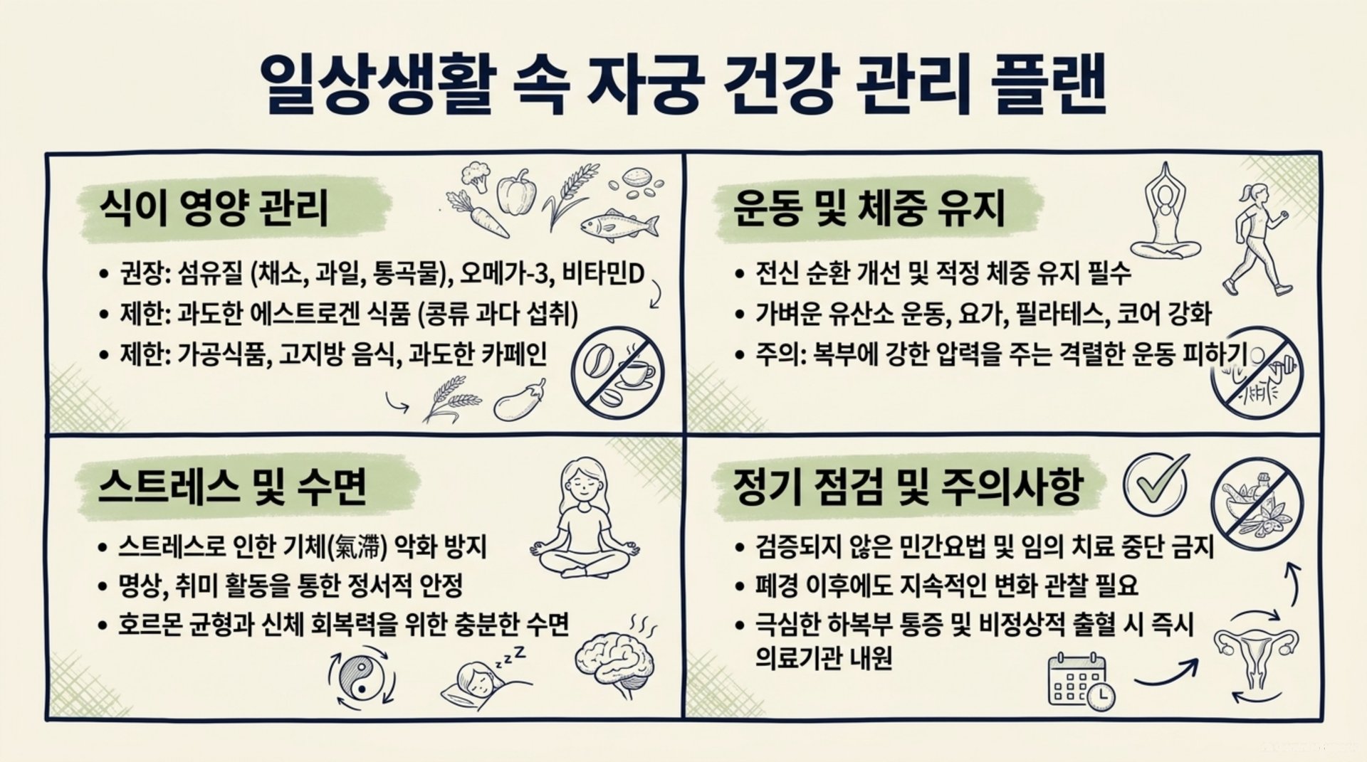서대문구 한의원 일상생활 속 자궁 건강 관리 플랜 안내 이미지