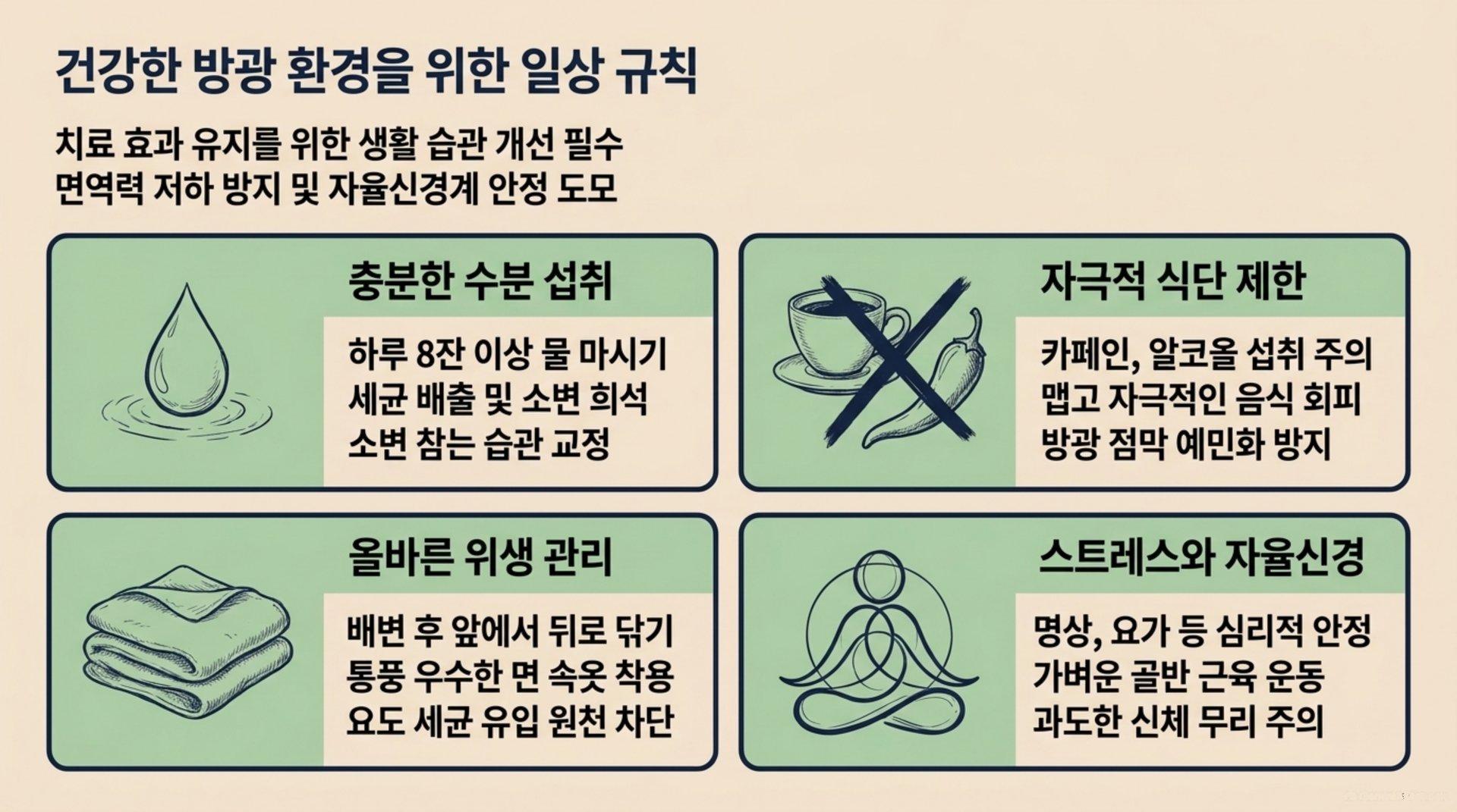 서대문구 한의원 건강한 방광 환경을 위한 일상 규칙 안내 이미지