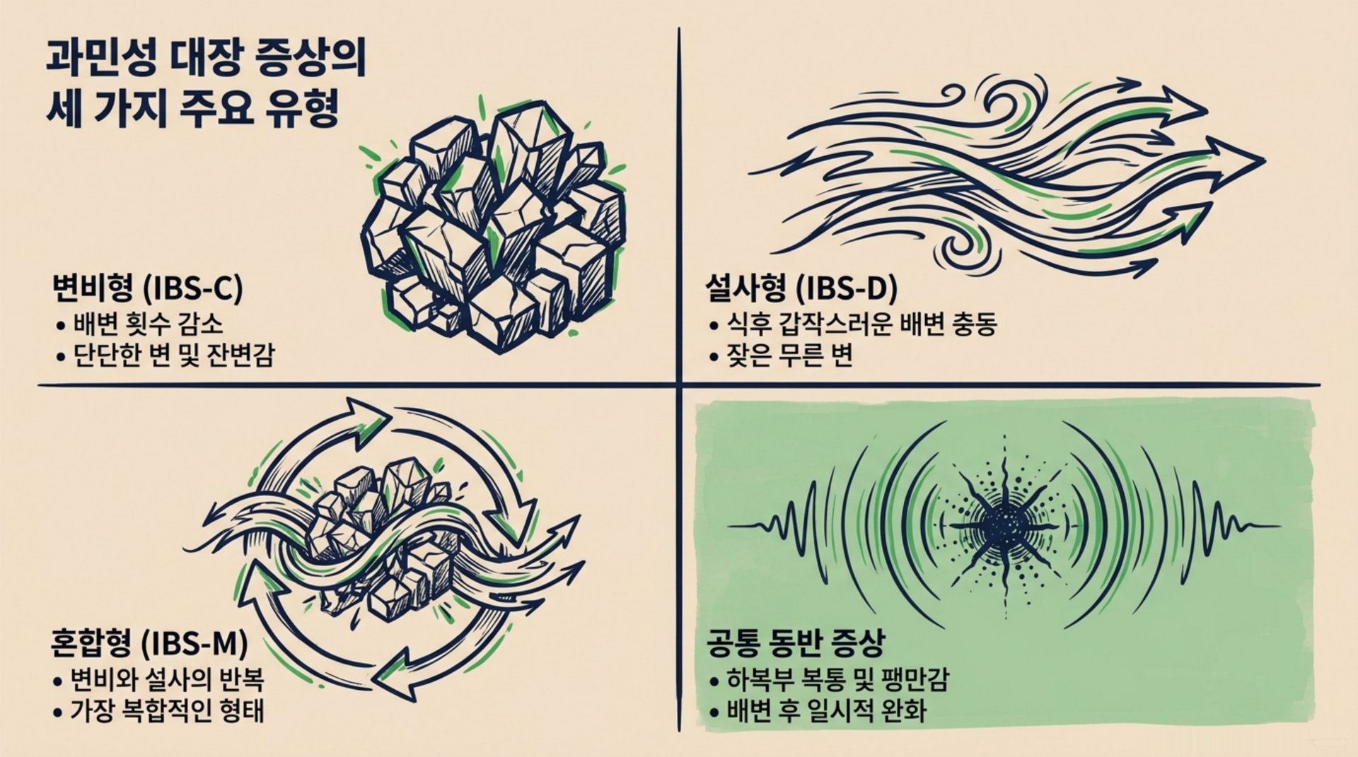 북가좌동 한의원 과민성 대장 증상의 세 가지 주요 유형 안내 이미지
