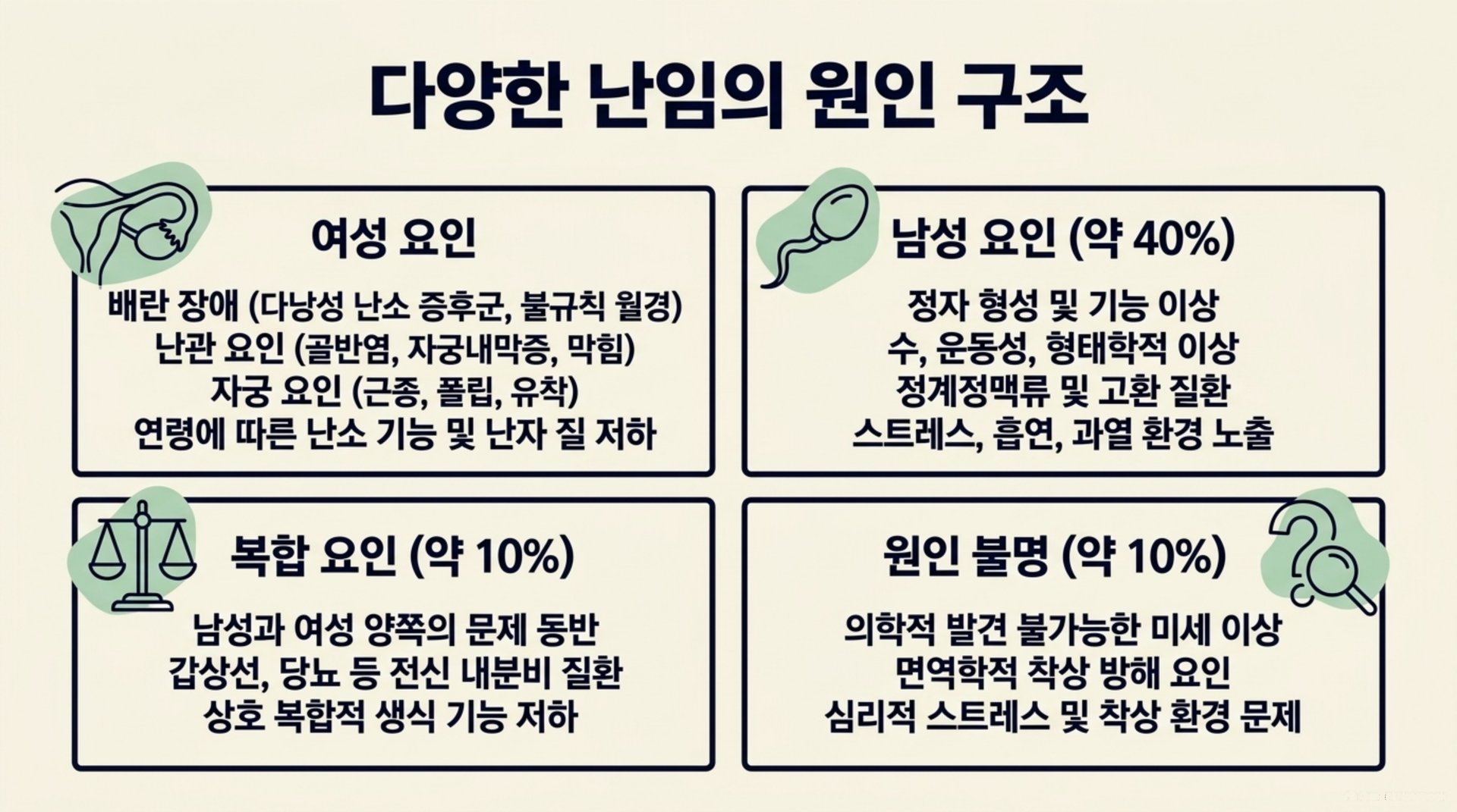 서대문구 한의원 다양한 난임의 원인 구조 안내 이미지