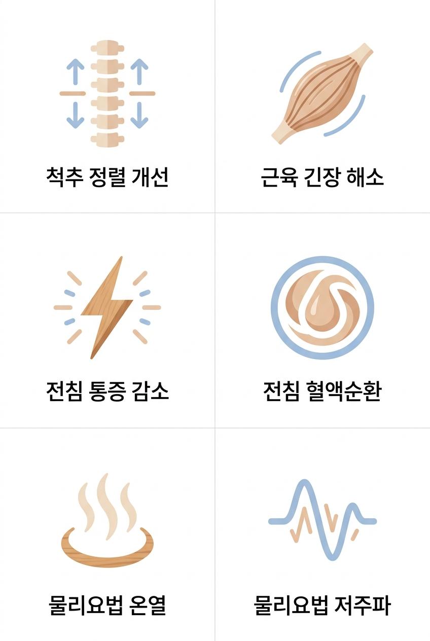 허리디스크 비수술 치료의 원리와 효과, 가좌역허리디스크치료한의원 | 척추 정렬 개선 · 근육 긴장 해소 · 전침 통증 감소 · 전침 혈액순환 · 물리요법 온열 · 물리요법 저주파