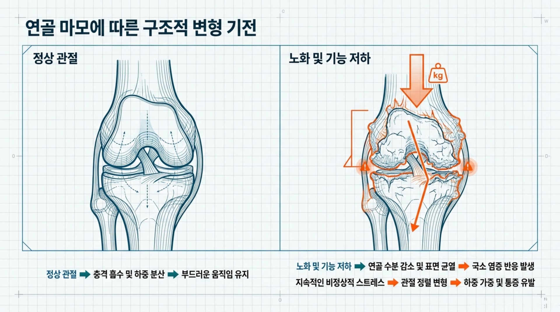 북가좌동 한의원 연골 마모에 따른 구조적 변형 기전 안내 이미지