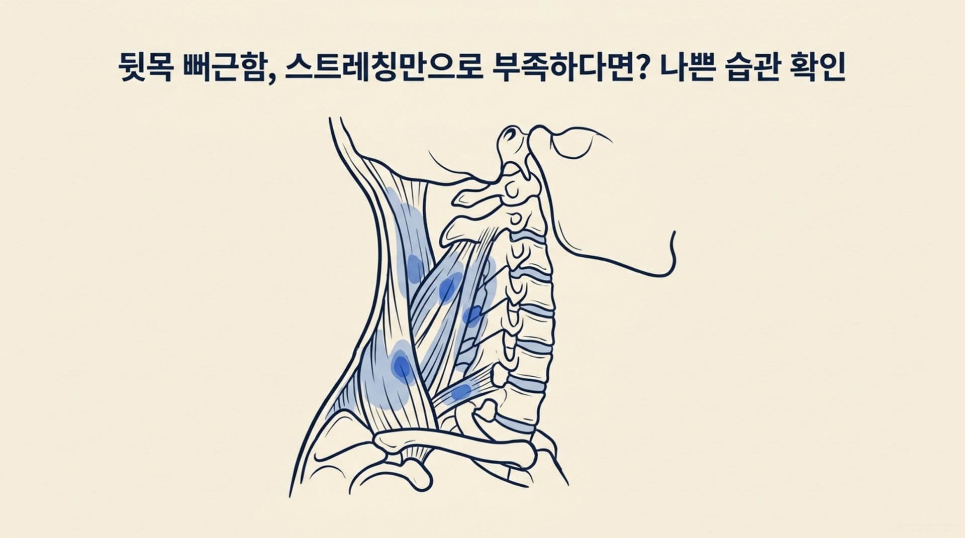 남가좌동 한의원 뒷목 뻐근함, 스트레칭만으로 부족하다면? 나쁜 습관 확인 안내 이미지