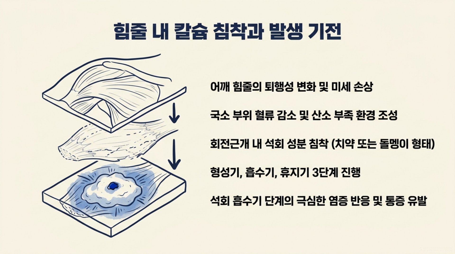 북가좌동 한의원 힘줄 내 칼슘 침착과 발생 기전 안내 이미지