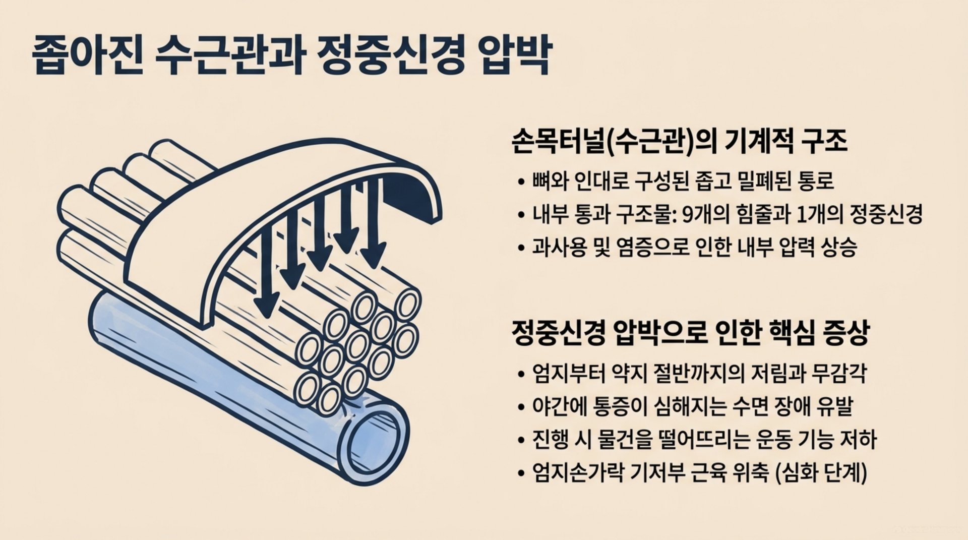 북가좌동 한의원 좁아진 수근관과 정중신경 압박 안내 이미지