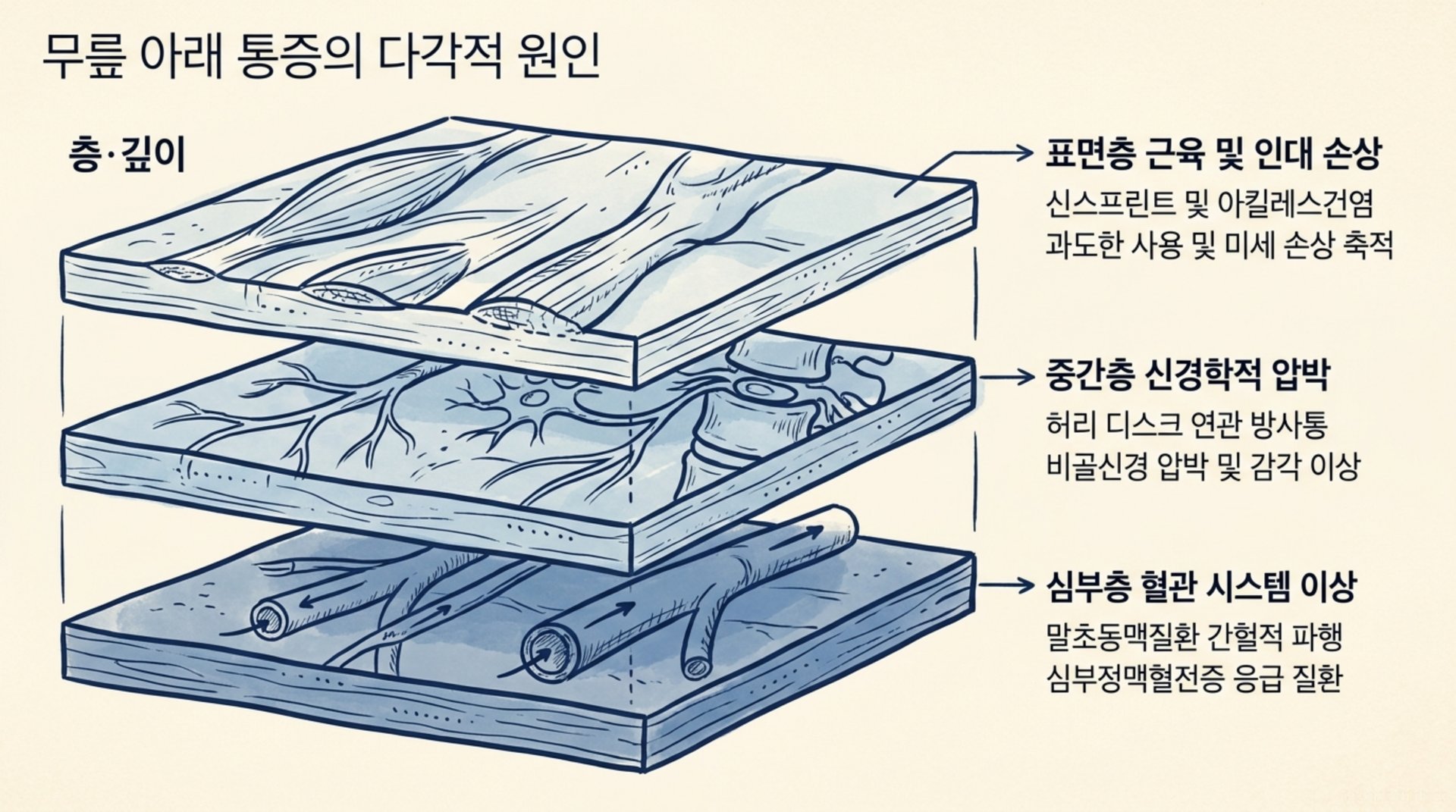 북가좌동 한의원 무릎 아래 통증의 다각적 원인 안내 이미지