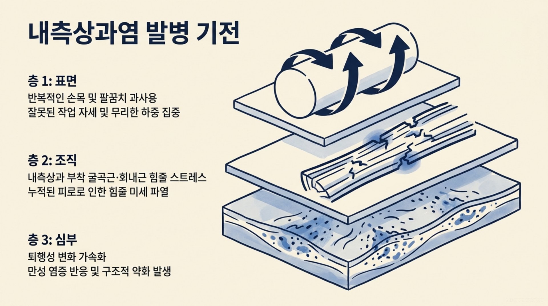 북가좌동 한의원 내측상과염 발병 기전 안내 이미지