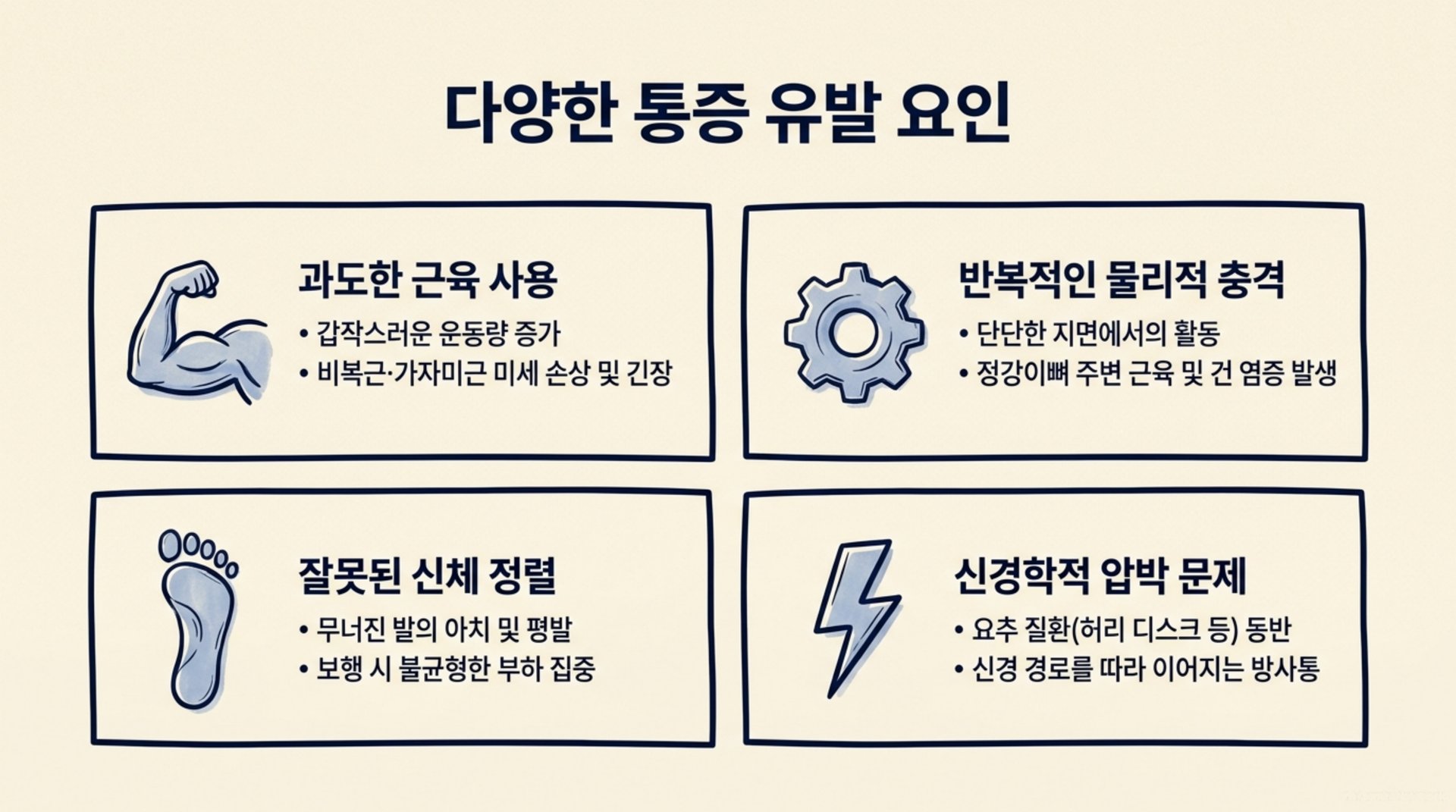 북가좌동 한의원 다양한 통증 유발 요인 안내 이미지
