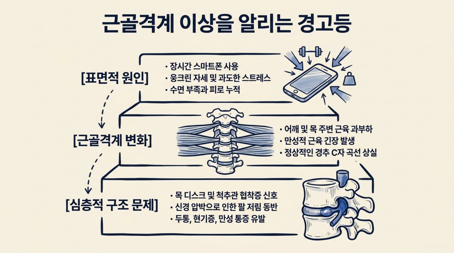북가좌동 한의원 근골격계 이상을 알리는 경고등 안내 이미지
