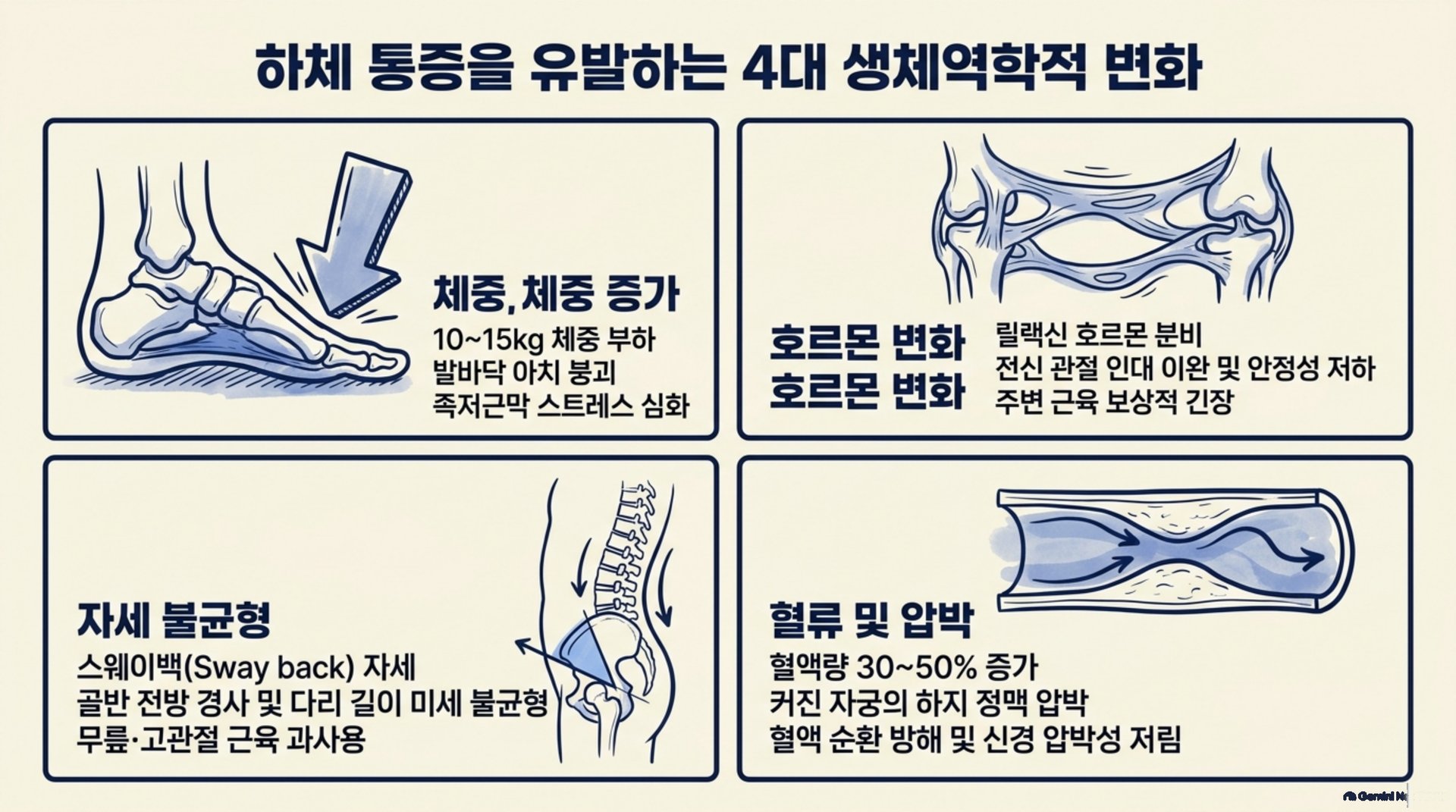 북가좌동 한의원 하체 통증을 유발하는 4대 생체역학적 변화 안내 이미지