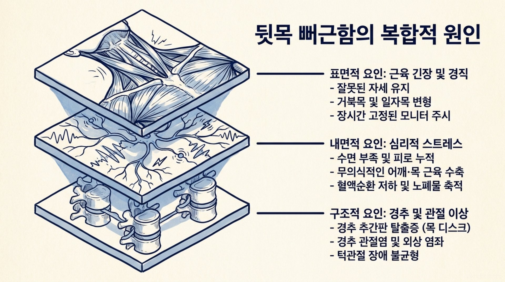 북가좌동 한의원 뒷목 뻐근함의 복합적 원인 안내 이미지