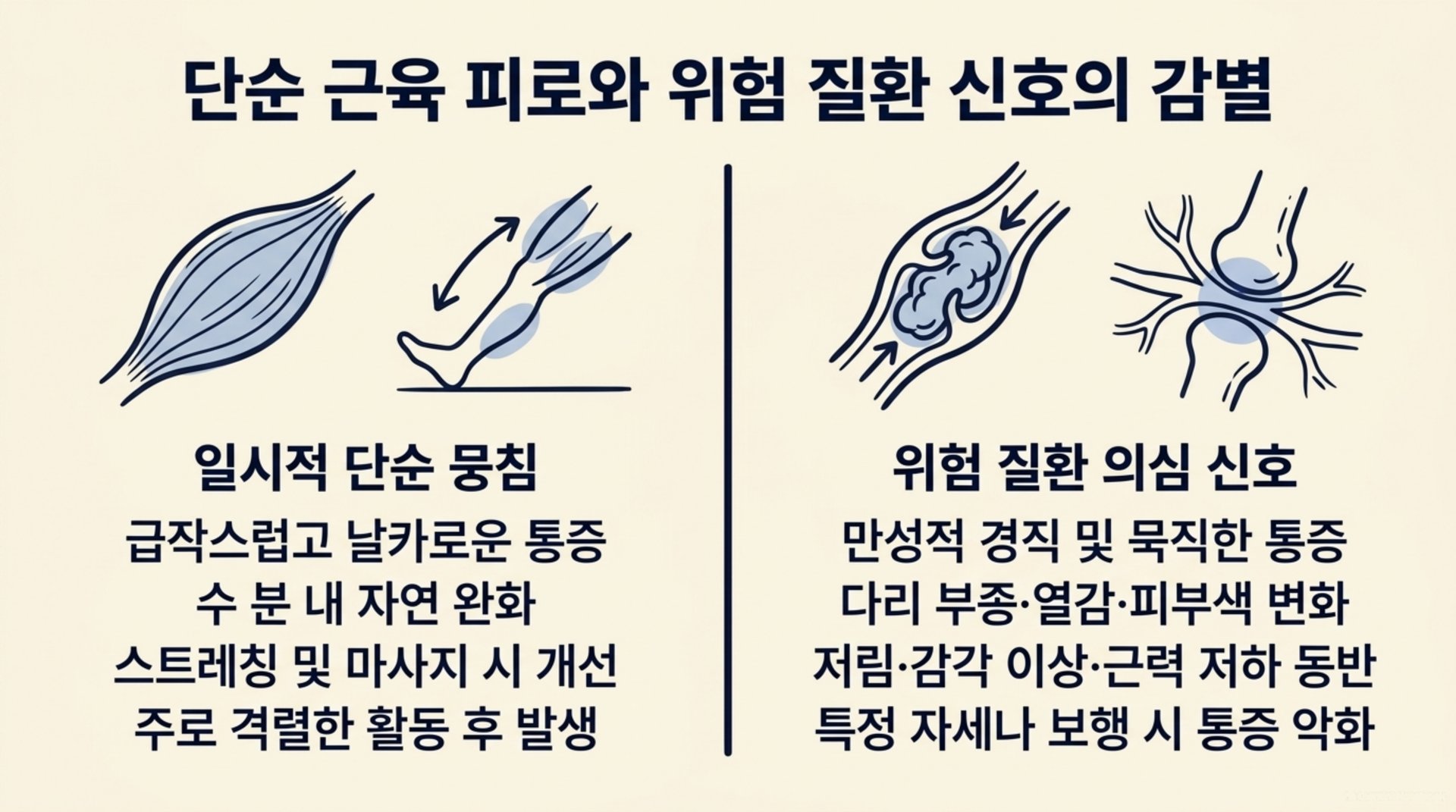 서대문구 한의원 단순 근육 피로와 위험 질환 신호의 감별 안내 이미지