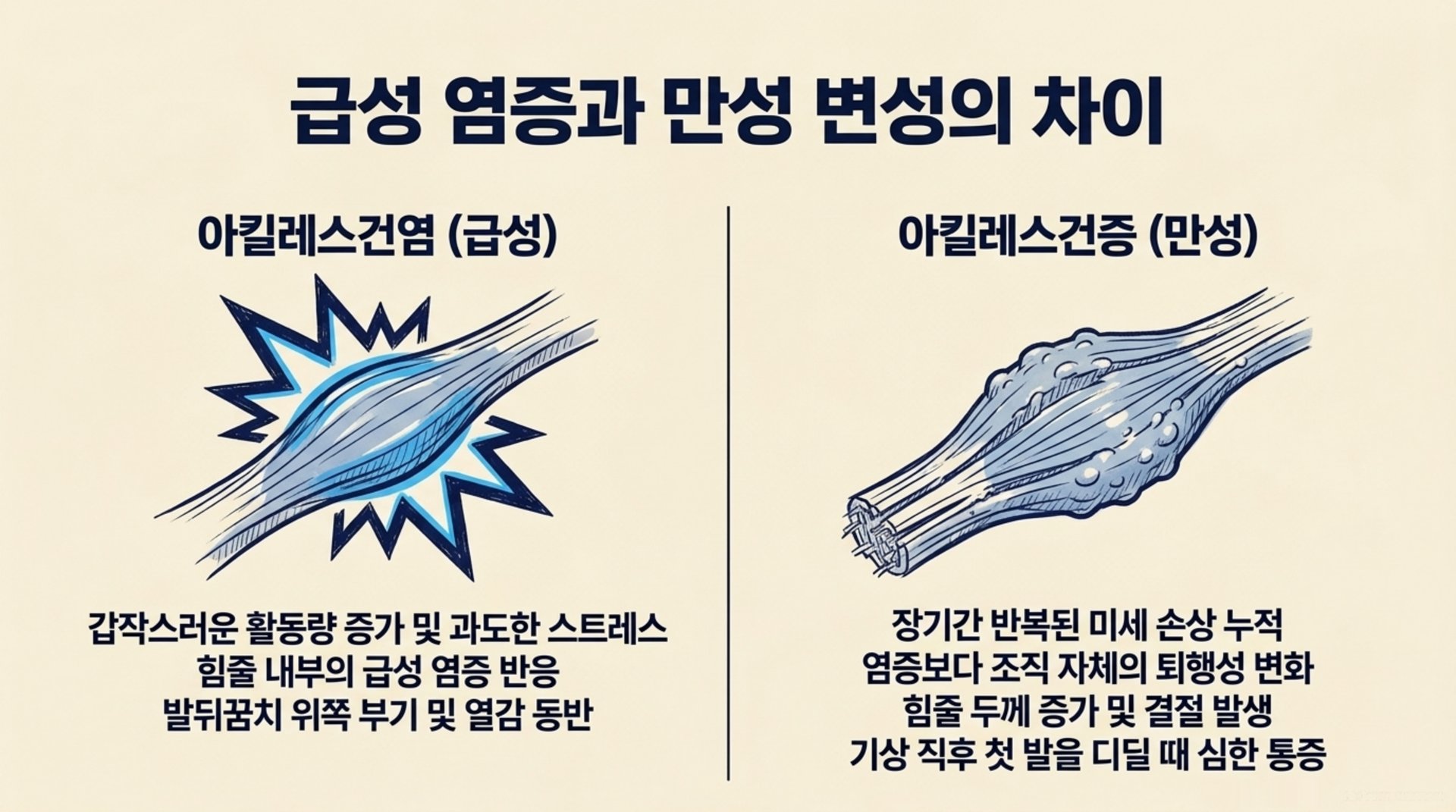 서대문구 한의원 급성 염증과 만성 변성의 차이 안내 이미지