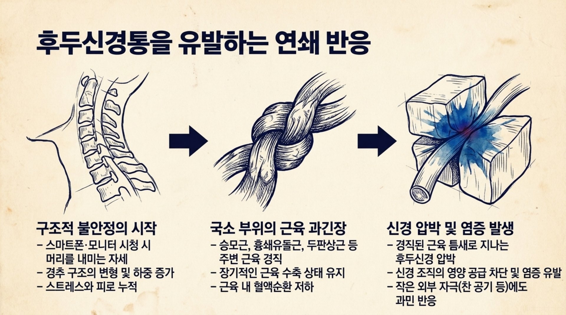 서대문구 한의원 후두신경통을 유발하는 연쇄 반응 안내 이미지