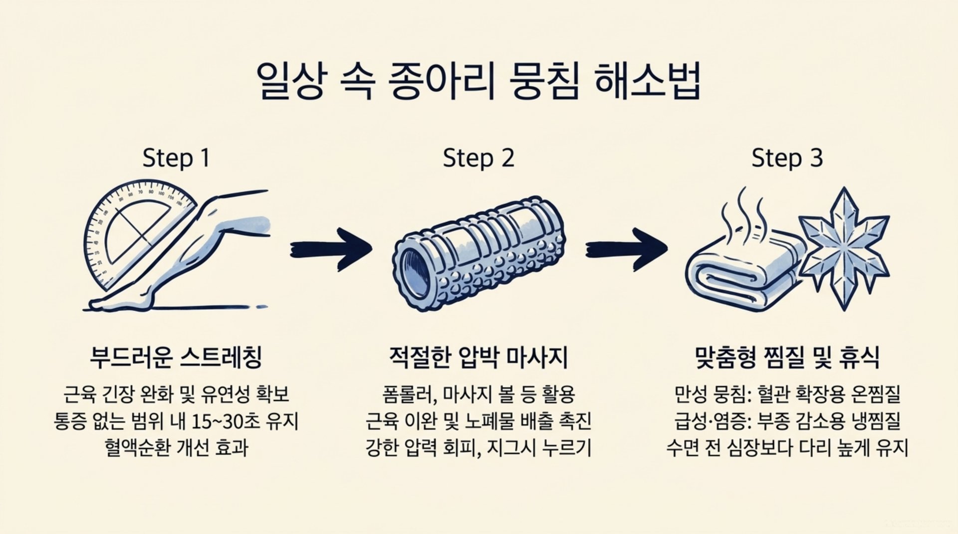 서대문구 한의원 일상 속 종아리 뭉침 해소법 안내 이미지