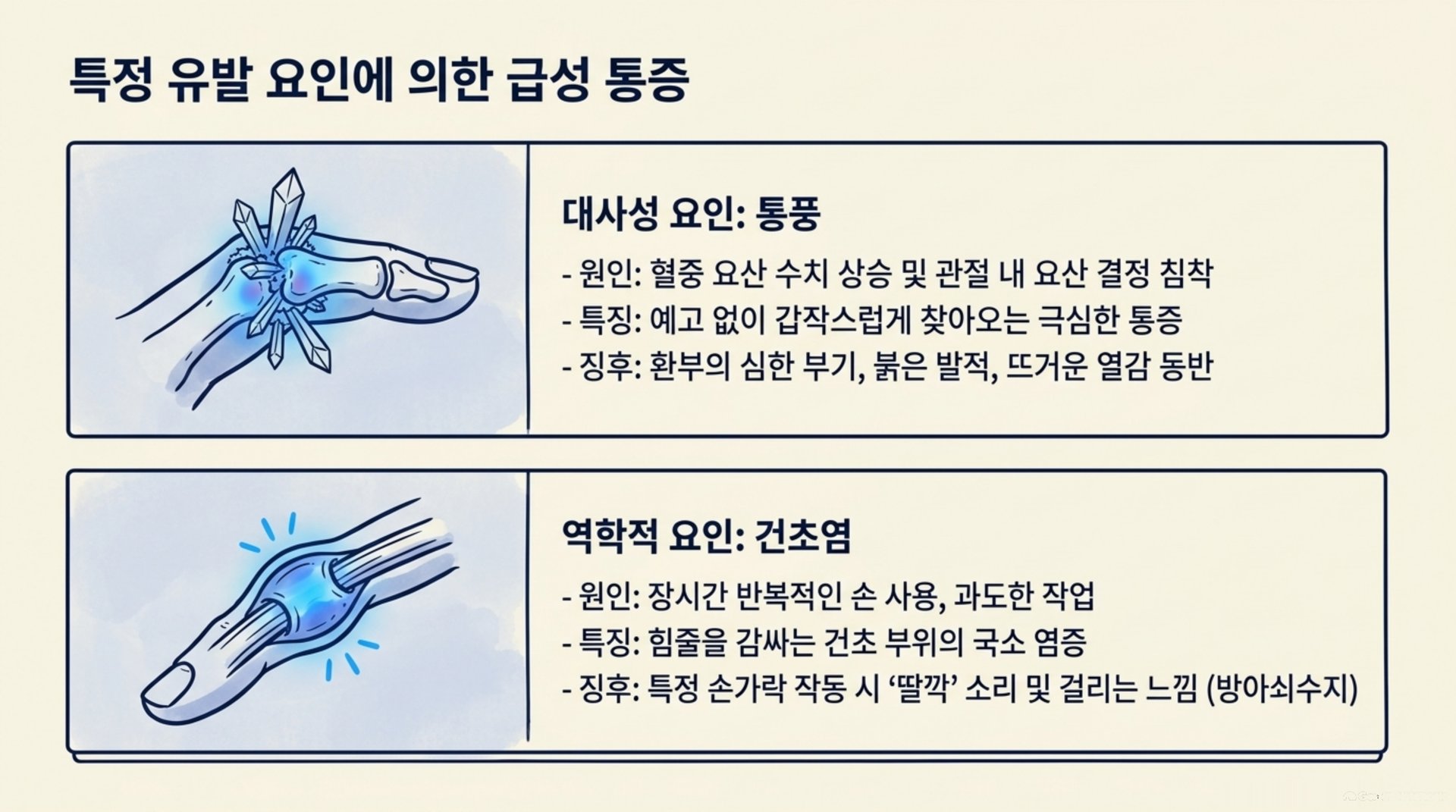서대문구 한의원 특정 유발 요인에 의한 급성 통증 안내 이미지